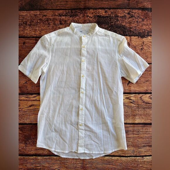 Zara stand collar flowy white button shirt. Size‎ Small - Picture 12 of 13